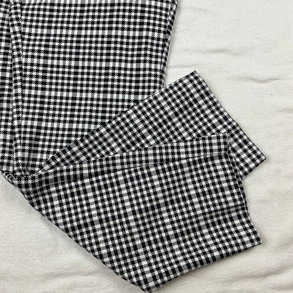 Express Columnist Pants Size 4R Black White Checkerboard Tapered Leg Stretch - Picture 10 of 16
